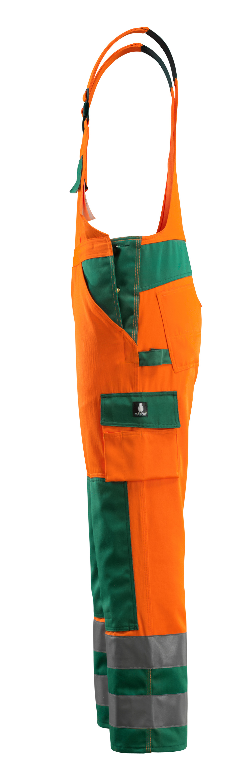 MASCOT Barras SAFE COMPETE Latzhose mit Knietaschen hi-vis orange/grün 50