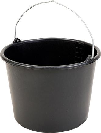 Baueimer 12L schwarz Knopfbügel L-Skala