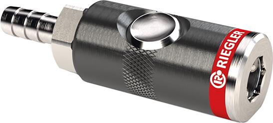 Riegler Sicherheitskupplung mit Druckknopf drehbar NW 7,4mm Tülle 6mm