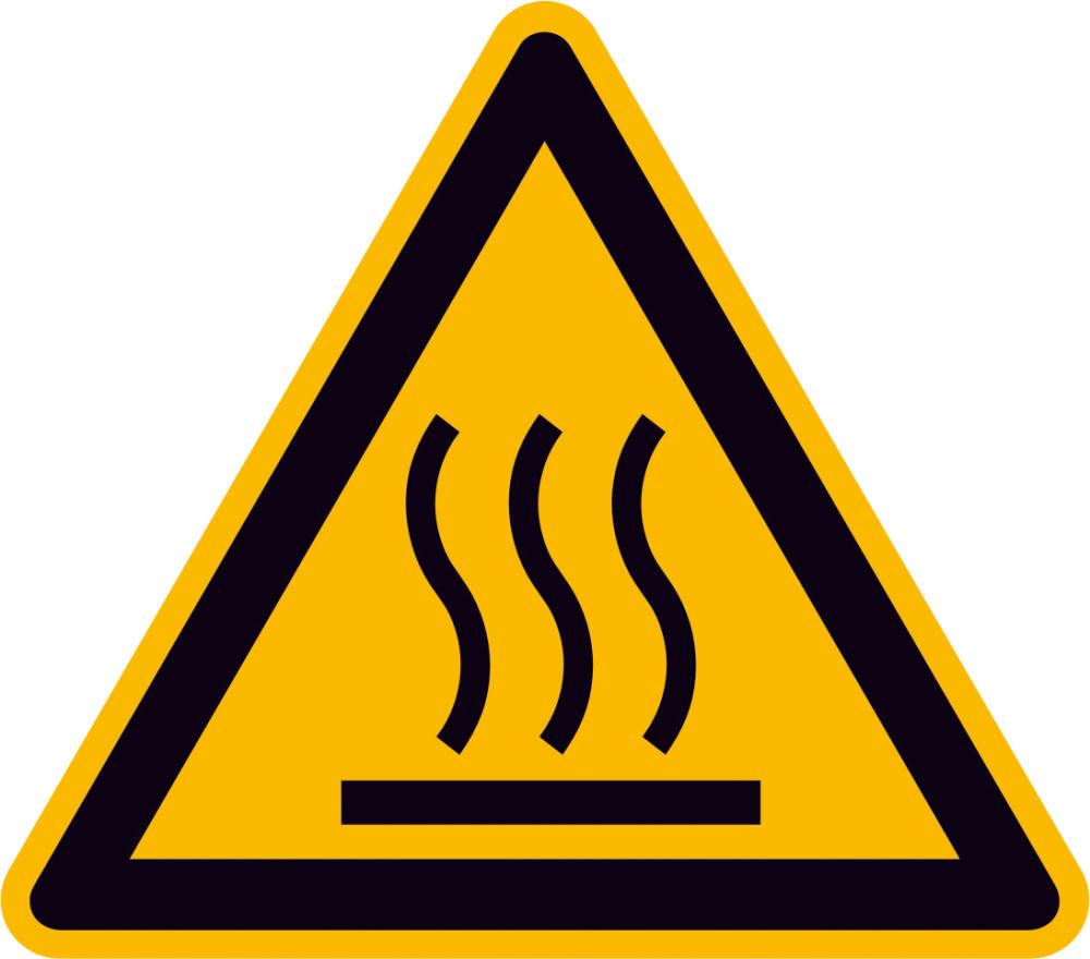 Warnschild Aluminium SL 100 mm Warnung vor heißer Oberfläche