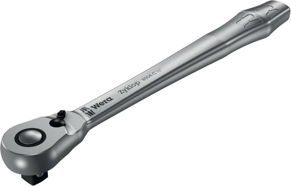 Wera 8004 C Zyklop Metal-Knarre mit Umschalthebel mit 1/2"-Antrieb, 1/2" x 281 mm