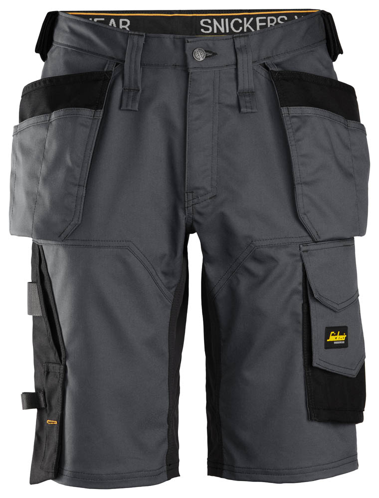 Snickers 6151 AllroundWork Stretch Arbeitsshorts mit Holstertaschen grau-schwarz
