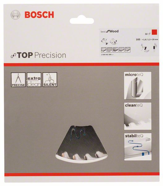 Bosch Kreissägeblatt TOP Precision Wood 165,0mm 32 Zähne