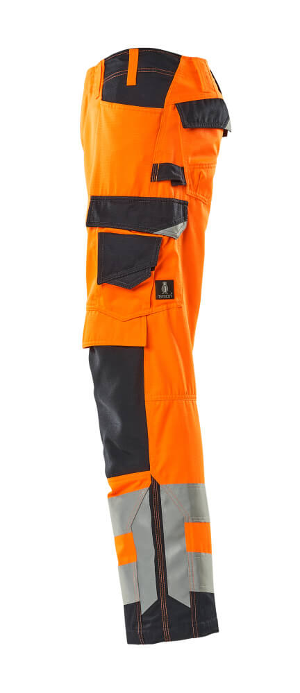 MASCOT SAFE SUPREME Hose mit Knietaschen hi-vis orange/schwarzblau 49 kurz