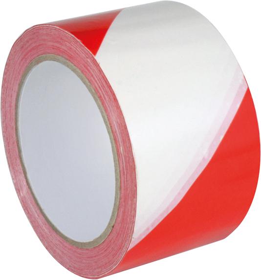 Warnmarkierungsband PVC selbstklebend 60 mm x 66 m rot/weiss