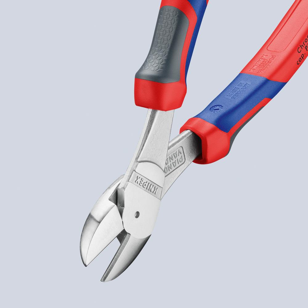 Knipex Kraft-Seitenschneider verchromt mit Mehrkomponenten-Griffen 180mm