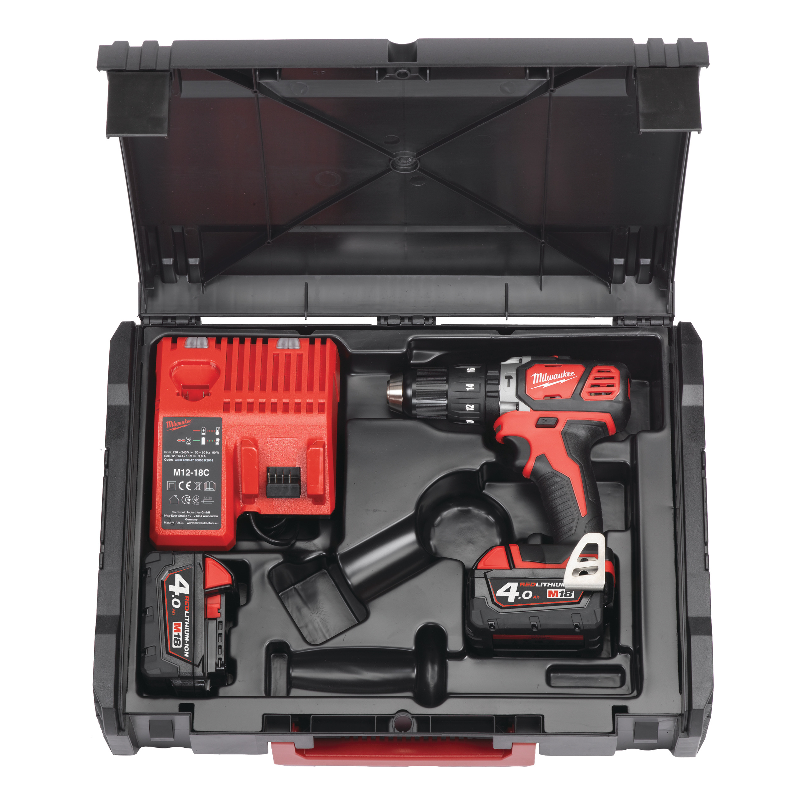 Milwaukee Akku-Schlagbohrschrauber M18 BPD/4.0 Ah + HD Box