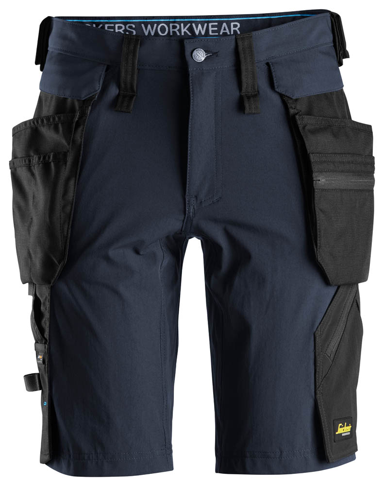 Snickers 6108 LiteWork Arbeitsshorts mit Holstertaschen blau-schwarz