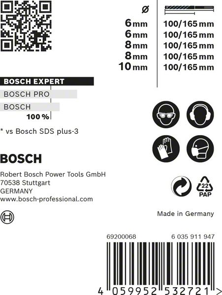 Bosch EXPERT Hammerbohrer SDS plus-7X 6,0x165,0mm (5 Stk.)