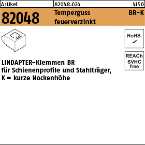 Lindapter Schienenklemme BR Stahl feuerverzinkt M16 kurz