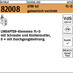 Lindapter Flanschklemme FL galvanisch verzinkt M10 FL2 - D11