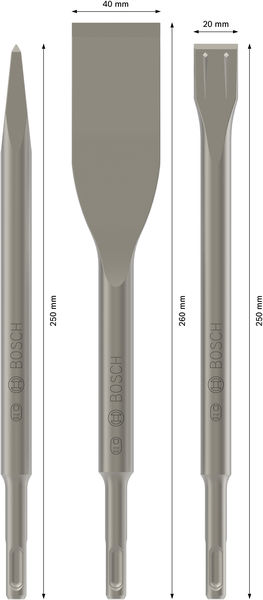 Bosch PRO SDS plus-5C Meißelset, 0; 40; 20x250; 260; 250 mm, 3-tlg.