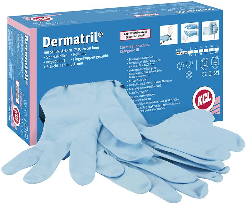 Einweghandschuh Dermatril740,Gr.9 (Box a 100 Stk.)