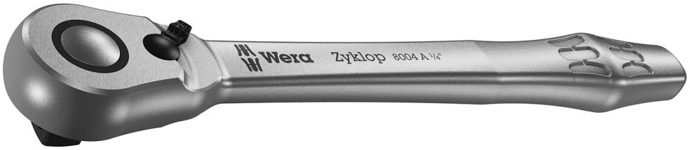 Wera 8004 A Zyklop Metal-Knarre mit Umschalthebel mit 1/4"-Antrieb, 1/4" x 141 mm