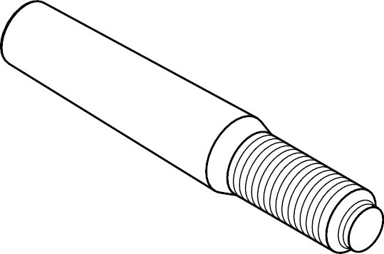 ISO8737 Stahl-9S20K blk 8x100 mm Kegelstifte mit konstant langem Gewindezapfen