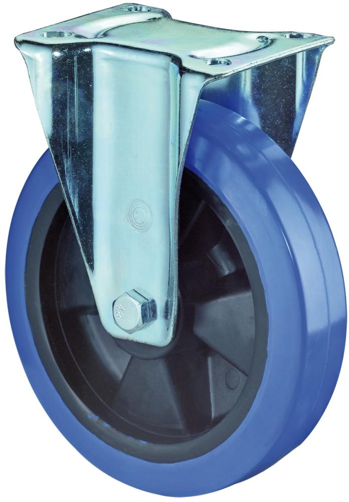 BS Rollen Bockrolle 125mm LS410 Platte Elastik blau Rollenlager LS410.B61.125