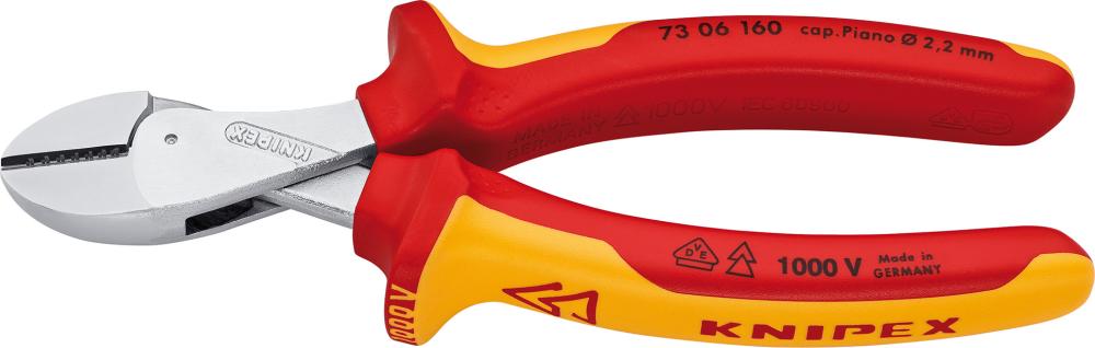 Knipex Kompakt-Seitenschneider VDE mit Kunststoff-Griffen 160mm