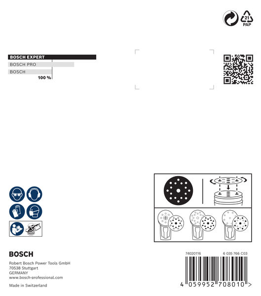 Bosch EXPERT O780 Folienschleifscheibe, 125 mm, G180 Bosch EXPERT O780 Folienschleifscheibe, 125 mm, G180