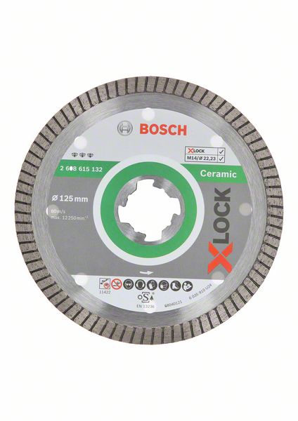 Bosch Diamanttrennscheibe X-LOCK Best Ceramic Extra Clean Turbo 125mm