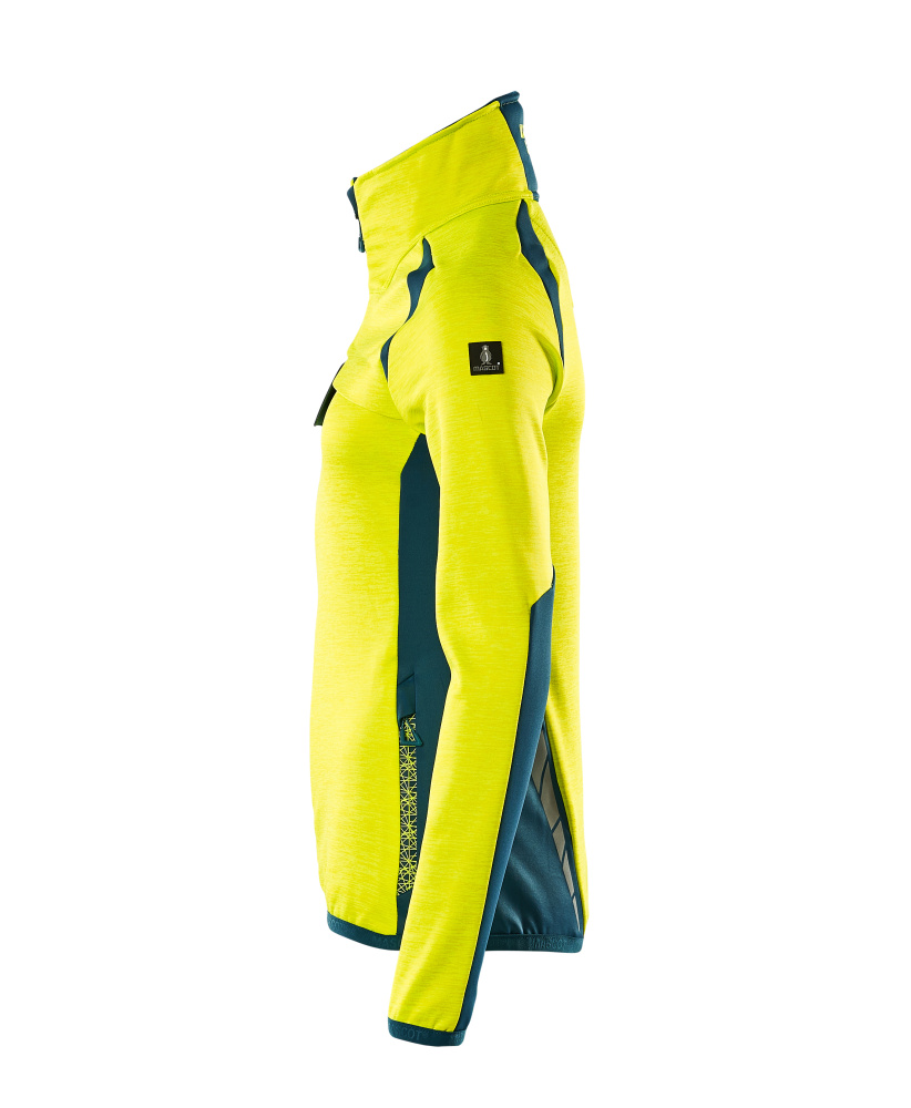 MASCOT ACCELERATE SAFE Fleecepullover mit Reißverschluss hi-vis gelb/dunkelpetroleum S