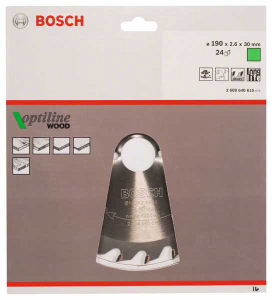 Bosch Kreissägeblatt Optiline Wood 190,0mm 24 Zähne
