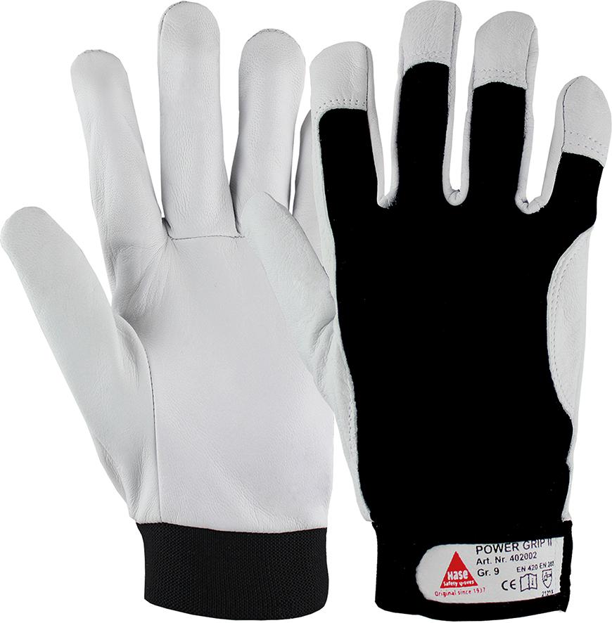 Nappalederhandschuh Power Grip II mit Klett Gr.10