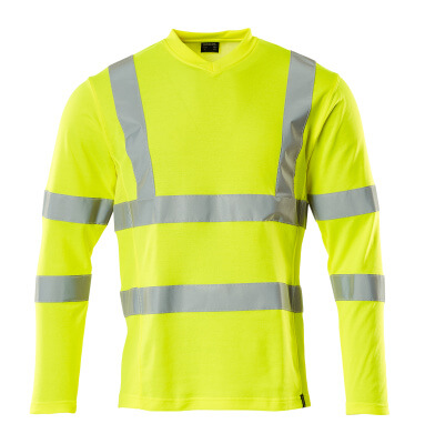 MASCOT SAFE CLASSIC T-Shirt, V-Ausschnitt, lange Ärmel hi-vis gelb
