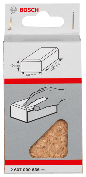 Bosch Handschleifklotz, Länge x Breite: 60 x 100 mm, aus Kork, klein