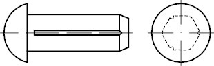ISO8746 Aluminium blank A = mit Fase 2x3 mm Halbrundkerbnagel