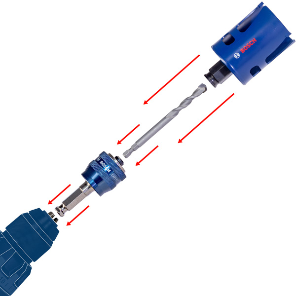 Bosch PC Plus-Dorn 3,8-Zoll, 8,7 mm, Zentrierbohrer HSS-G 7,15 x 85 mm