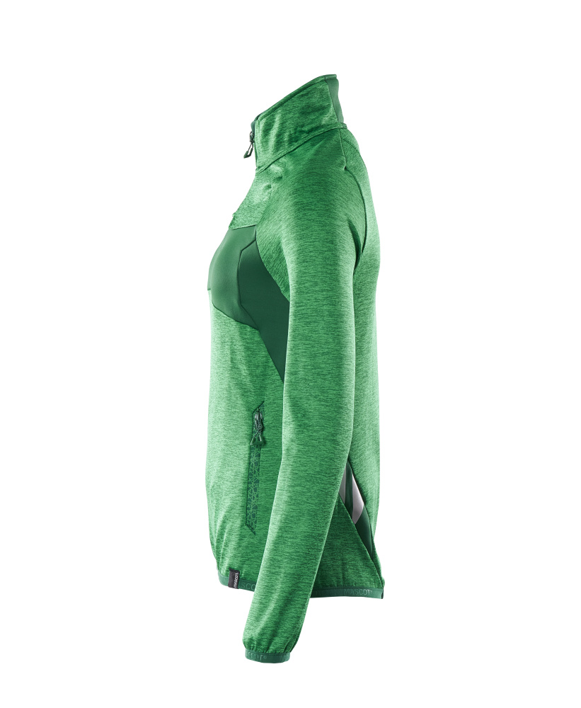 MASCOT ACCELERATE Fleecepullover mit kurzem Reißverschluss grasgrün/grün L