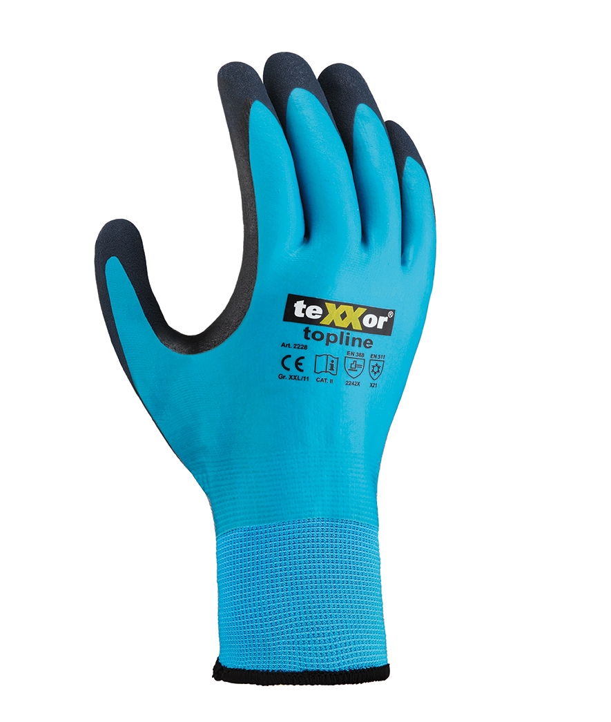 Texxor Winterhandschuh Latex, blau/dunkelblau, Größe 11