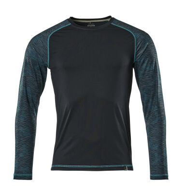 MASCOT ADVANCED Langarm T-Shirt, feuchtigkeitstransportierend schwarzblau