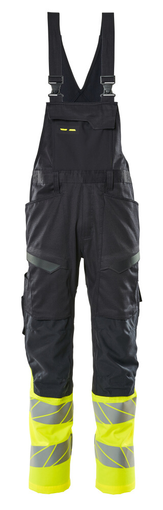 MASCOT ACCELERATE SAFE Latzhose mit Knietaschen schwarzblau/hi-vis gelb 56
