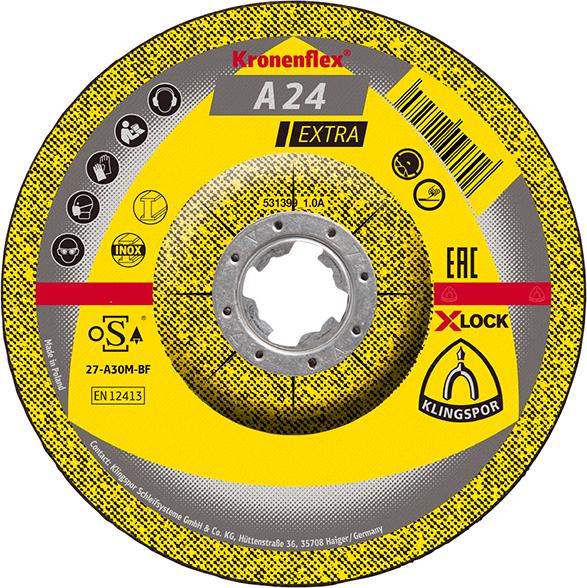 Klingspor Schruppscheibe A24EX X-LOCK Metall gekröpft 125x6mm (10 Stk.)