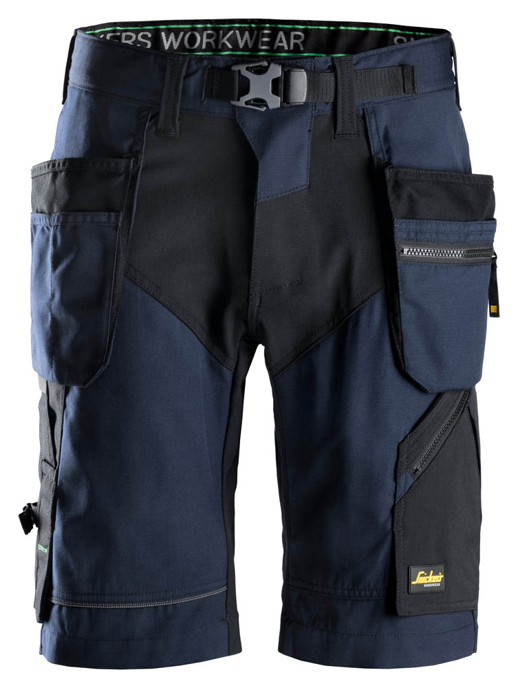 Snickers 6904 FlexiWork Arbeitsshorts mit Holstertaschen blau-schwarz