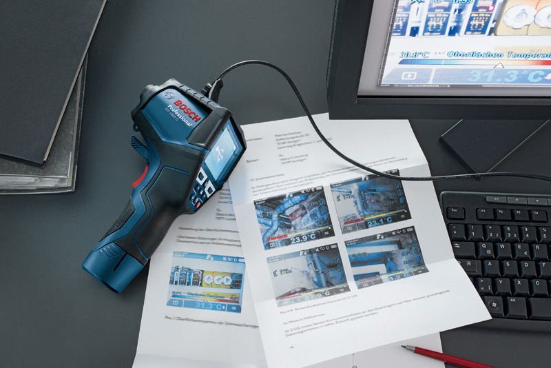 Bosch Thermodetektor GIS 1000 C, mit 2 x 1,5 Ah Li-Ion Akku, L-BOXX