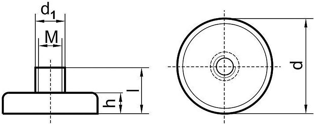 Beloh Neodym-Magnet-Flachgreifer Gewinde 32 x 7 0 / 15 5mm