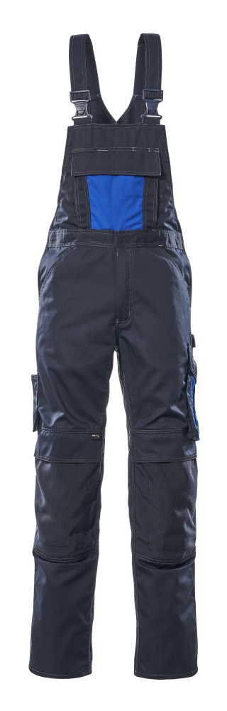 MASCOT Augsburg UNIQUE Latzhose mit Knietaschen schwarzblau/kornblau 58 lang