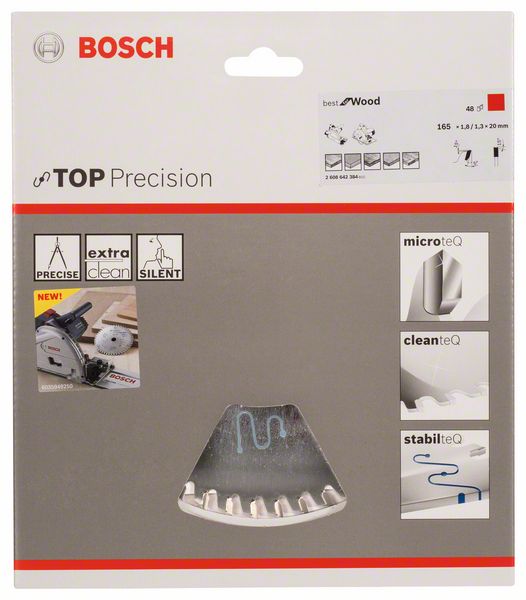 Bosch Kreissägeblatt TOP Precision Wood 165,0mm 48 Zähne